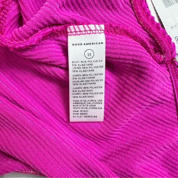 NWT Good American Swim Good Always Fits One Piece Hawaiian Pink 5/6 2X-3X - Picture 10 of 11